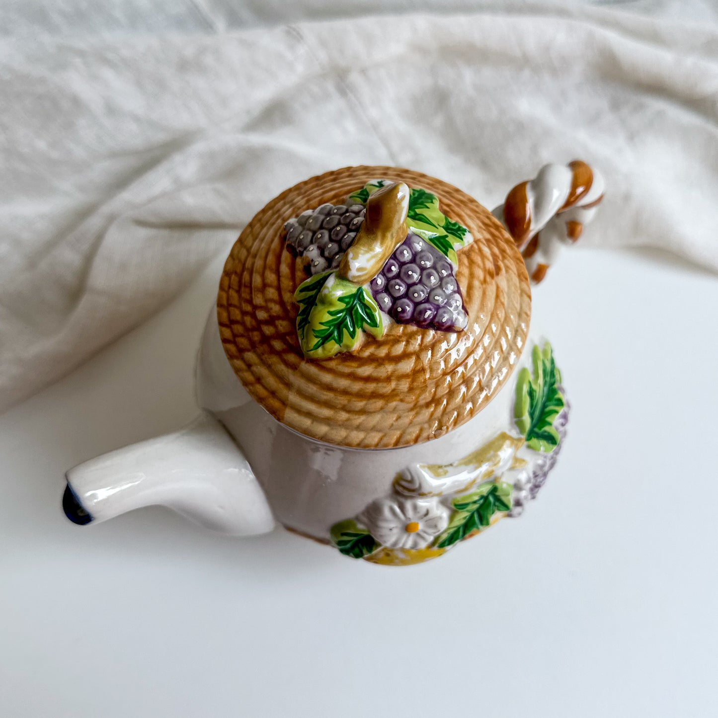 Small Teapot with Fruit Design