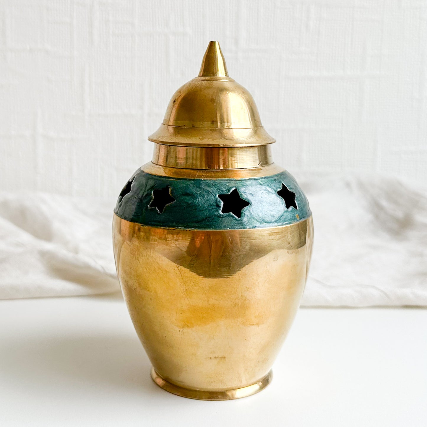 Brass Urn with Star Design