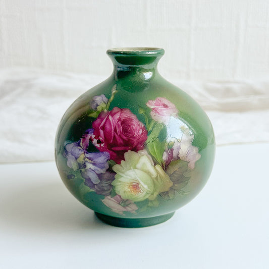 Antique Ball Shaped Green Vase