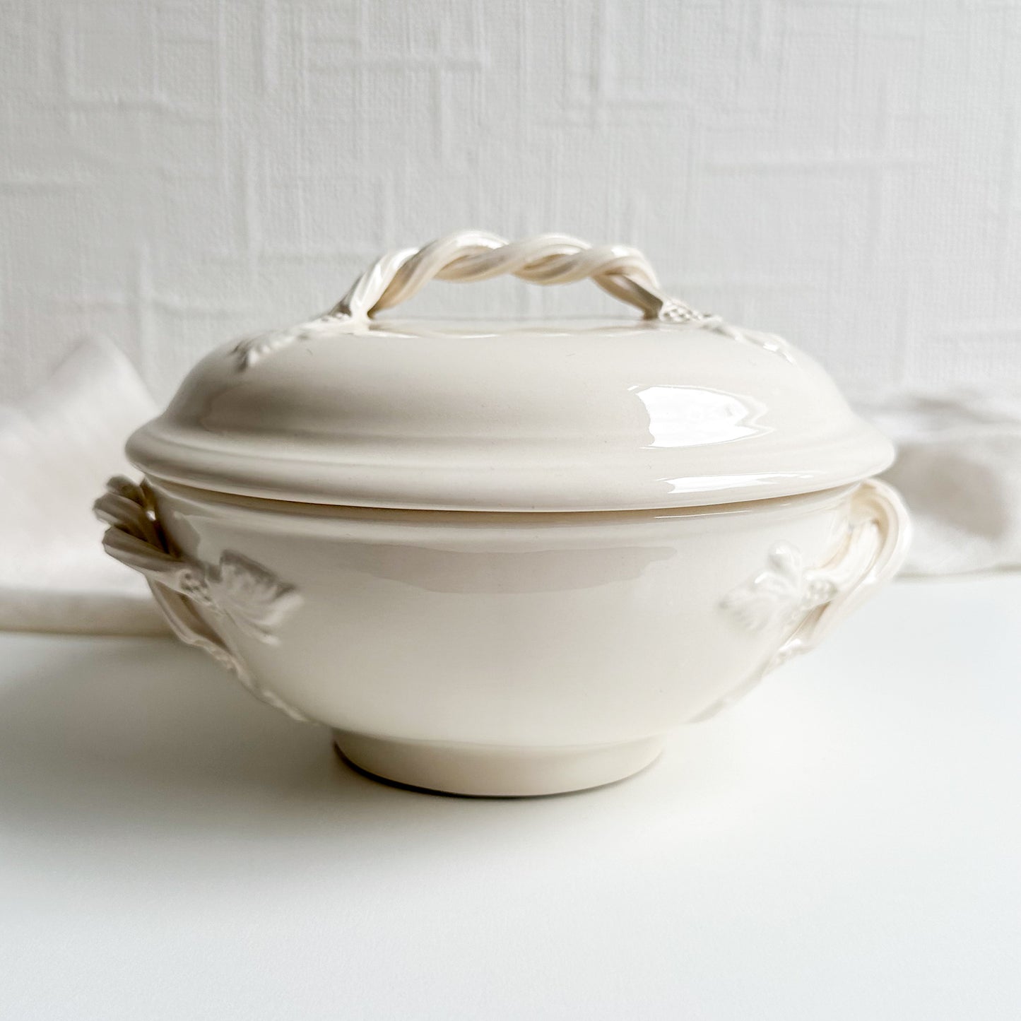 Royal Creamware Lidded Bowl