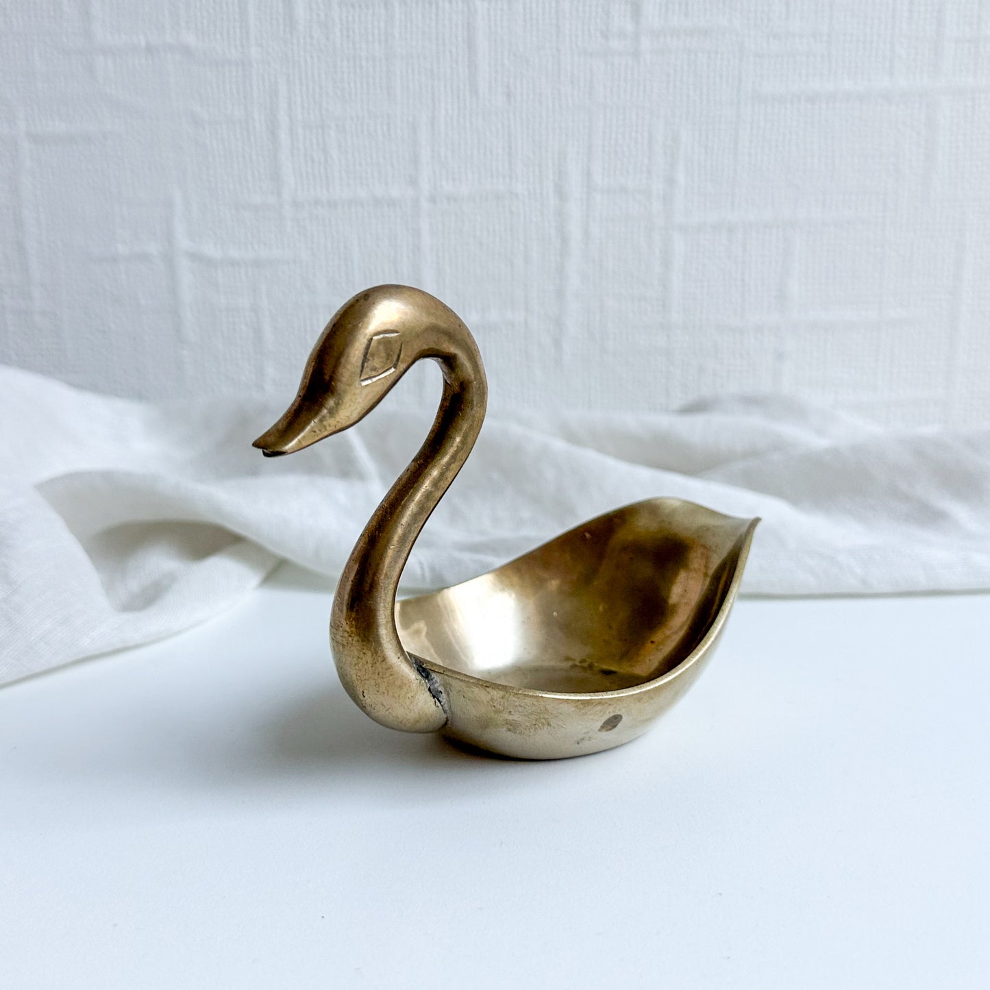 Brass Swan Trinket Dish