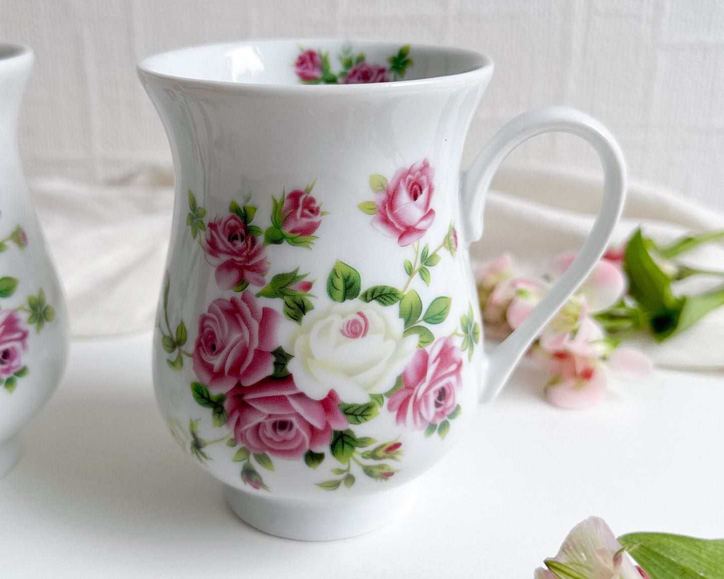 Pair of Vintage Floral Mugs