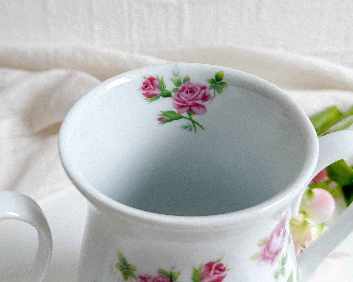 Pair of Vintage Floral Mugs