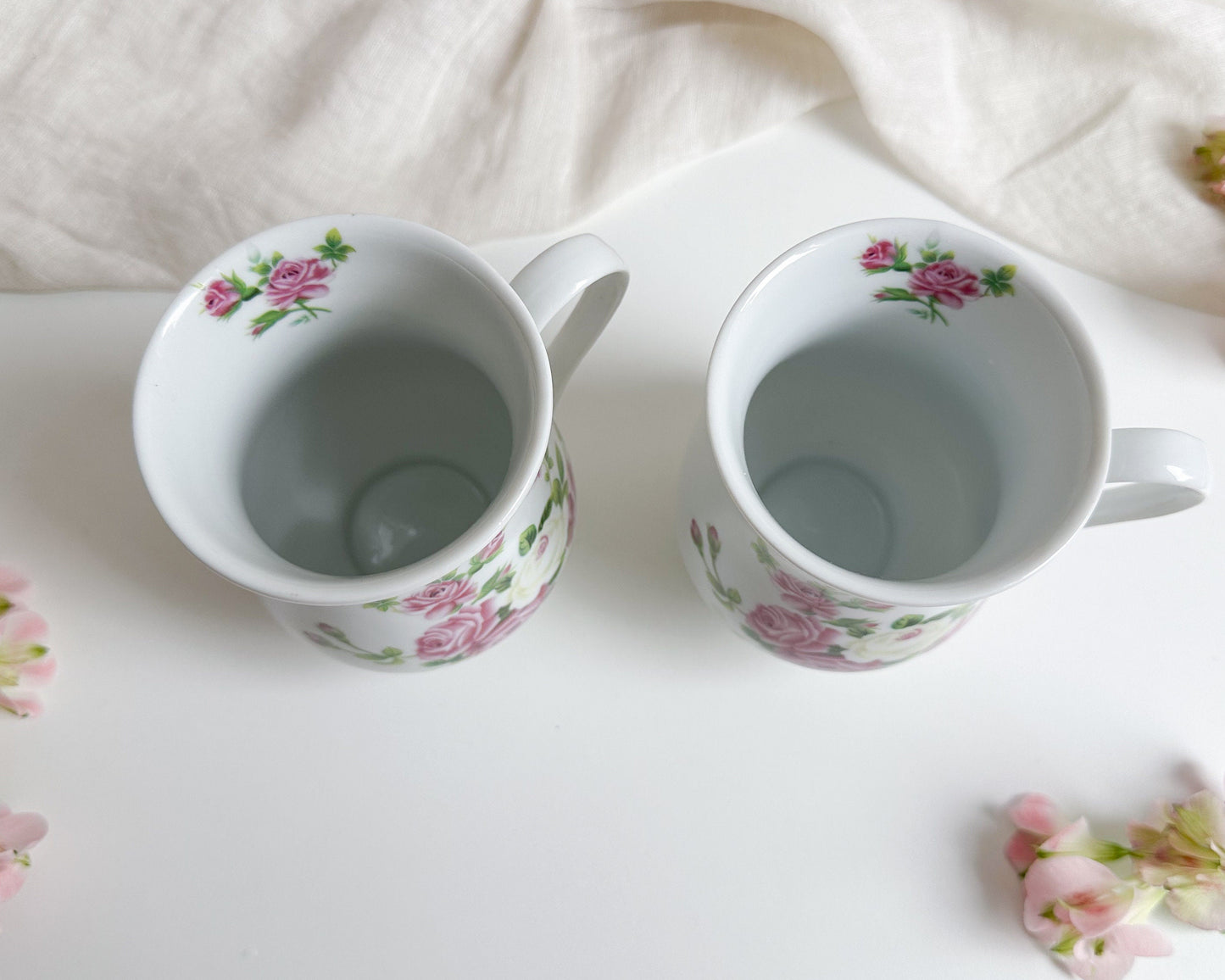 Pair of Vintage Floral Mugs